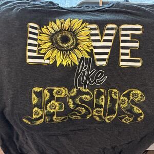 Z9829 Vintage Jesus Graphic T-Shirt Y2K Retro Size L Single Stitch